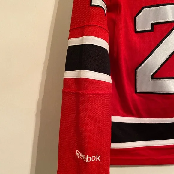 Reebok Black and Red NHL Replica Hockey Sporty Jersey, #21 Palmieri, Size MM - Picture 8 of 16